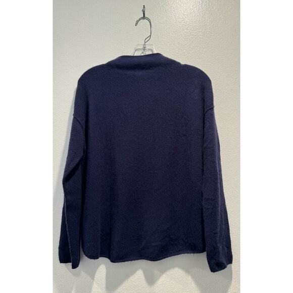 Margaret O’ Leary Size XS Navy Blue Cashmere Blend Funnel Neck Pullover Sweater - Picture 2 of 9